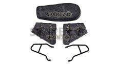 Royal Enfield GT and Interceptor 650cc Leather Dual Seat With Mounting with Pannier Bags - SPAREZO